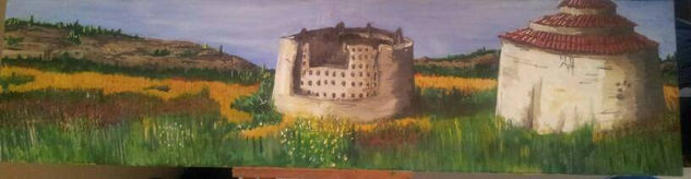 "Castilla es ancha y plana,.." Oil Canvas Landscaping