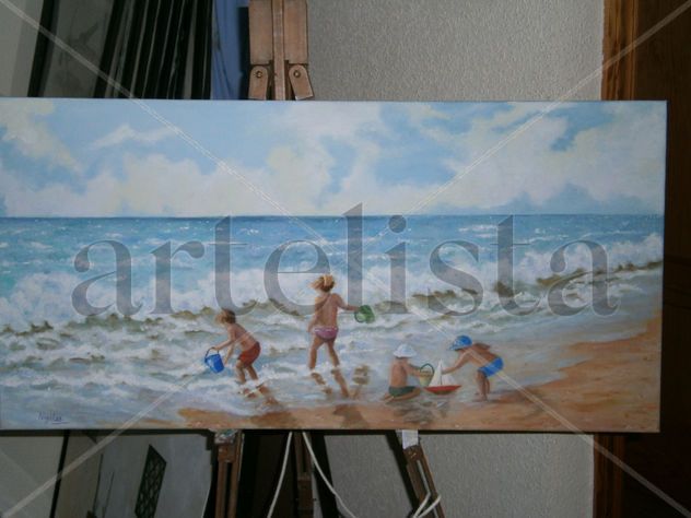 NIÑOS JUGANDO EN LA PLAYA I