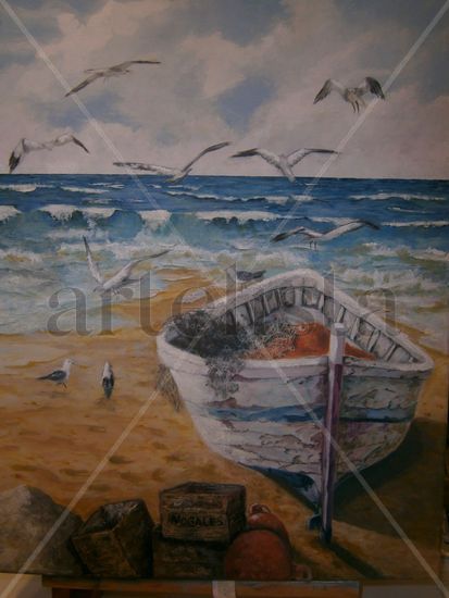 LA BARCA Oil Canvas Marine Painting