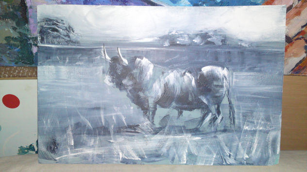 toro en la dehesa