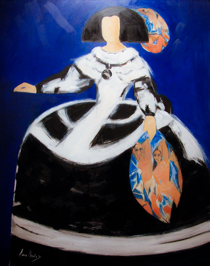 Menina Azulada Oil Canvas Figure Painting