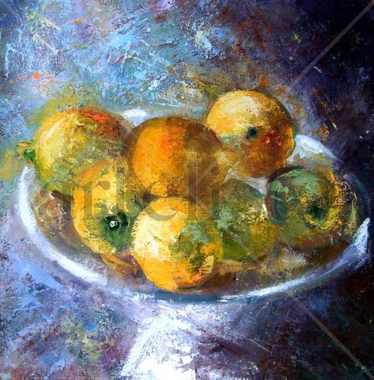 Bodegón con limones Oil Canvas Still Life Paintings