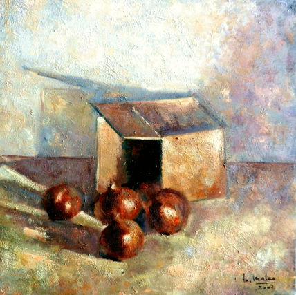 Bodegón con cebollas