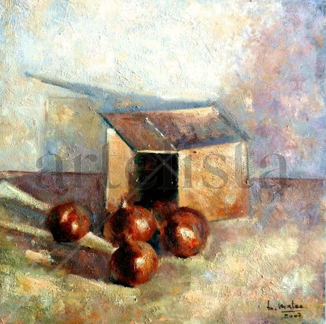 Bodegón con cebollas