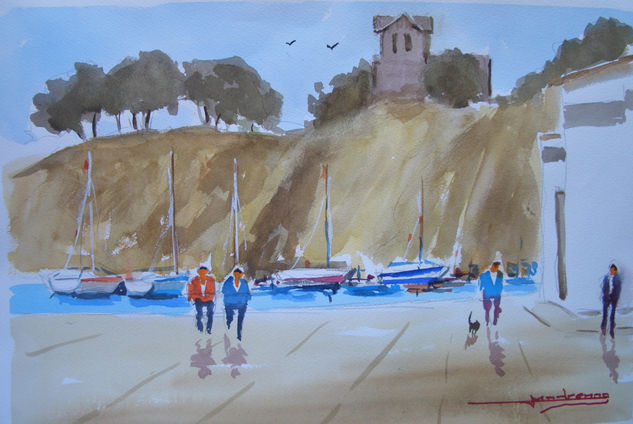 SAN FELIU DE GUIXOLS Watercolour Paper Marine Painting