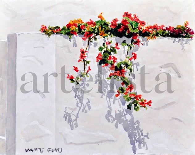 pared y flores