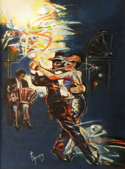 Domingo de tango Oil Canvas Figure Painting