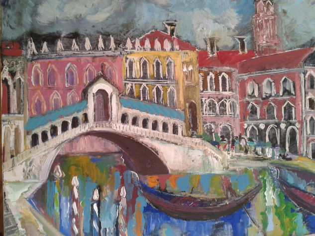 Rialto desde la otra orilla Mixed media Canvas Landscaping