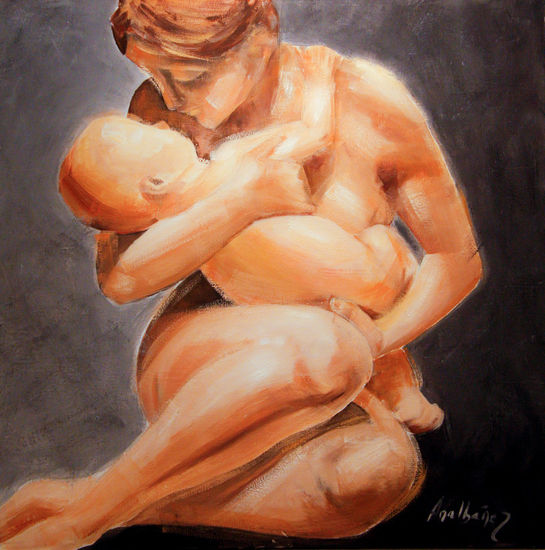 Maternidad Óleo Lienzo Figura