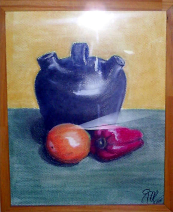 jarrón azul