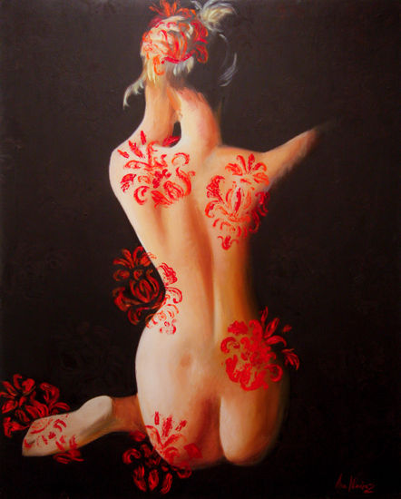 A flor de piel Oil Canvas Figure Painting