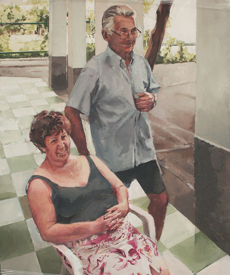 Emilio y Abilia Oil Canvas Portrait