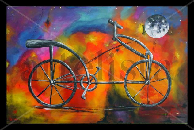 Bicicleta Da Vinci Acrylic Canvas Figure Painting