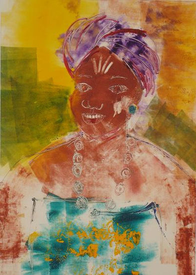 Mujer haitiana Monoprint