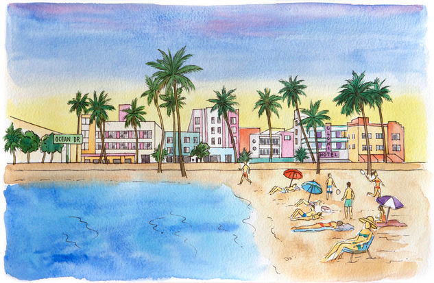 Miami Watercolour Card Landscaping