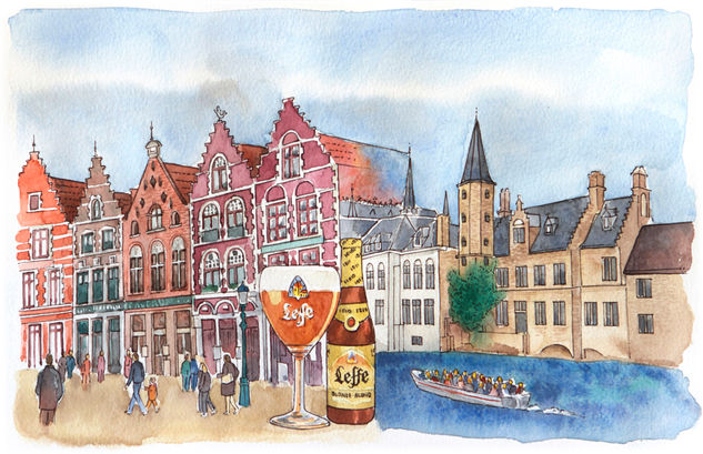 Bruges Watercolour Card Landscaping