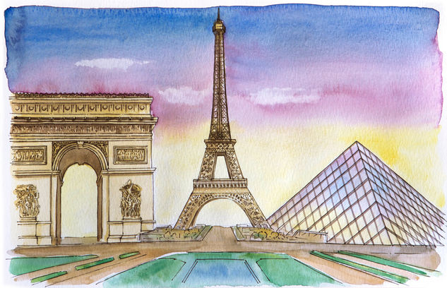 Francia Watercolour Card Landscaping