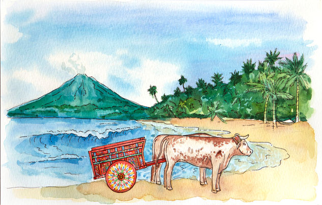 Costa Rica Watercolour Card Landscaping