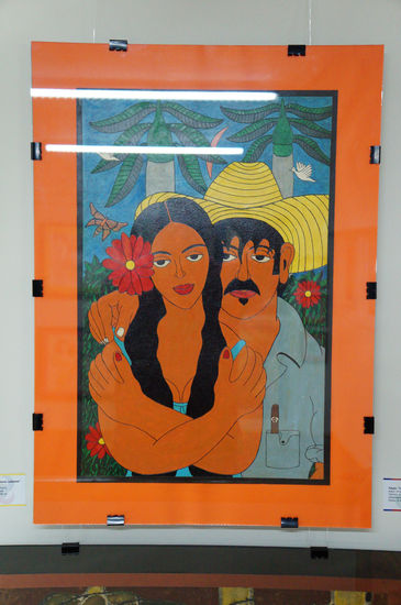 "Campesinos cubanos" Acrylic Paper Figure Painting