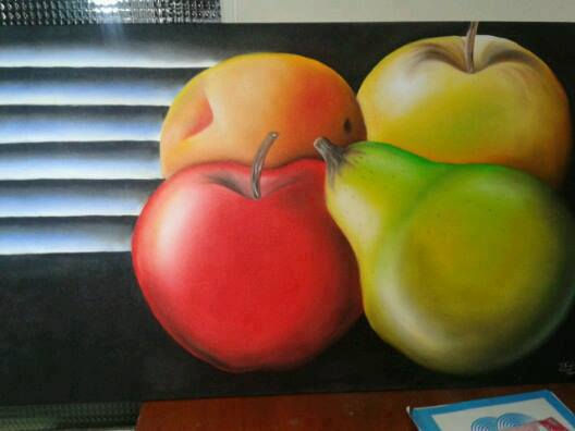 manzanas y pera Oil Canvas Still Life Paintings