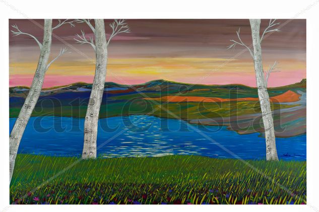 PAISAJE CON TRES ARBOLES Acrylic Canvas Landscaping