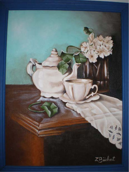 juego de té Acrylic Textile Still Life Paintings