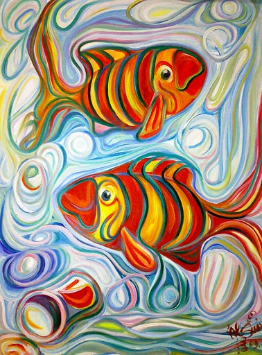 peces Óleo Lienzo Animales