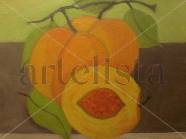 Melocotones Oil Panel Still Life Paintings