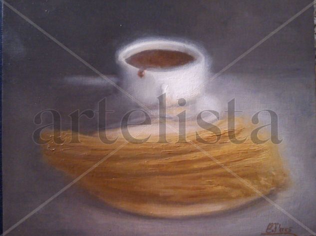 MERIENDA CASTIZA Oil Panel Still Life Paintings