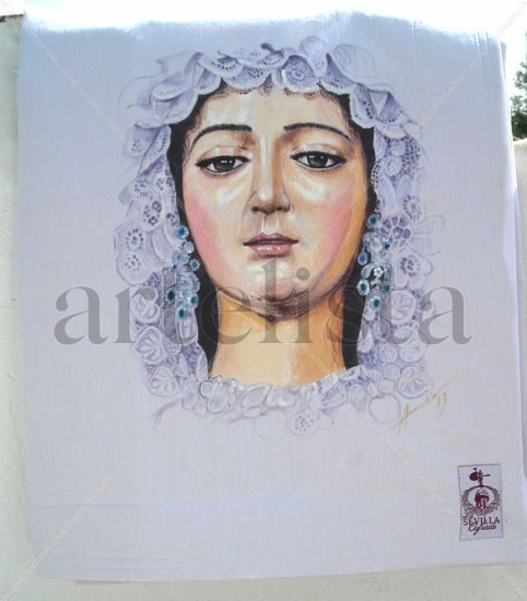 Santisima Virgen Divina Enfermera Acrylic Textile Portrait