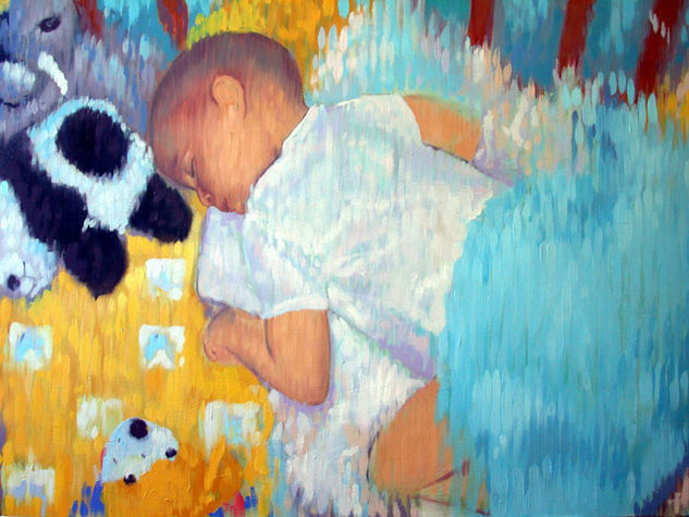 Gabriel Durmiendo Oil Panel Portrait