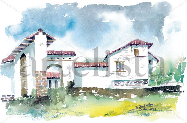 Hacienda Cataguango Watercolour Card Landscaping