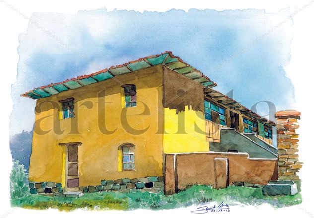 Hacienda La Concepción de Monjas Watercolour Card Landscaping