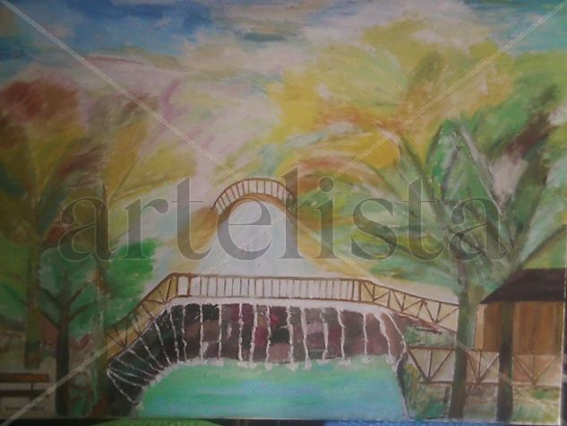 LA CABAÑA EN EL PARQUE/ THE  HUT IN THE PARK Oil Canvas Landscaping