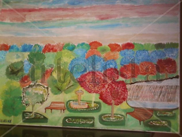 ATARDECER EN EL PARQUE/SUN SET IN THE PARK Oil Canvas Landscaping