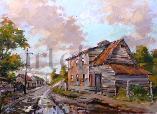 Antiguo molino harinero Oil Canvas Landscaping