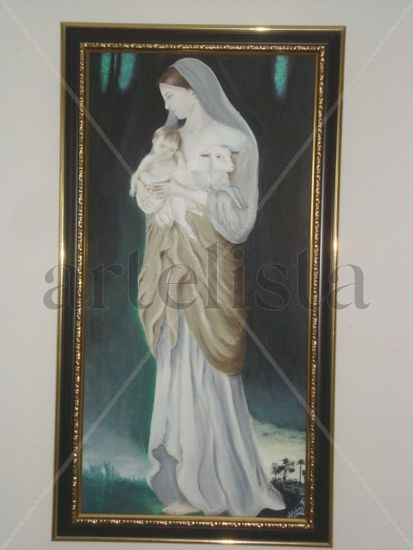 Santa Maria Virgen Oil Canvas Portrait