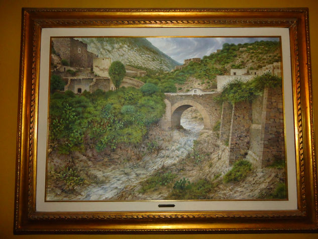 Puente de Real de Catorce. San Luis Potosi Oil Textile Landscaping