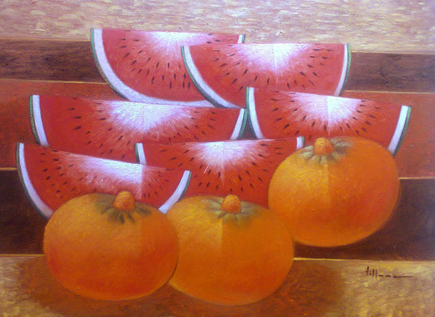 ...mandarinas y sandias... Oil Canvas Still Life Paintings