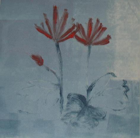 Lotos rojos Monoprint