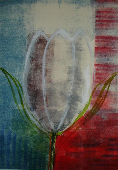 Tulipán blanco Monoprint