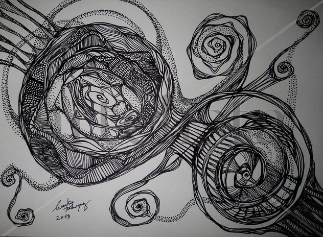 Dibujo Zentangle espirales