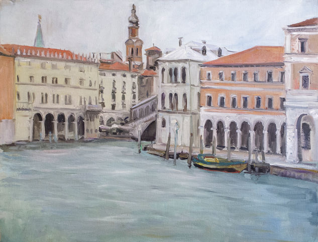 El Gran Canal hacia Rialto Oil Card Landscaping