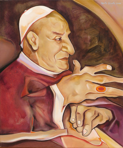 Cabeza mano sobre mano