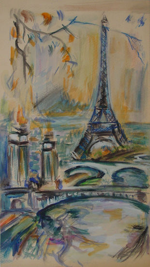 TORRE EIFFEL Gouache Paper Landscaping