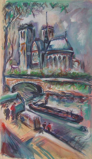 Notre Dam Gouache Paper Landscaping