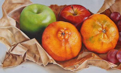 frutas y papel