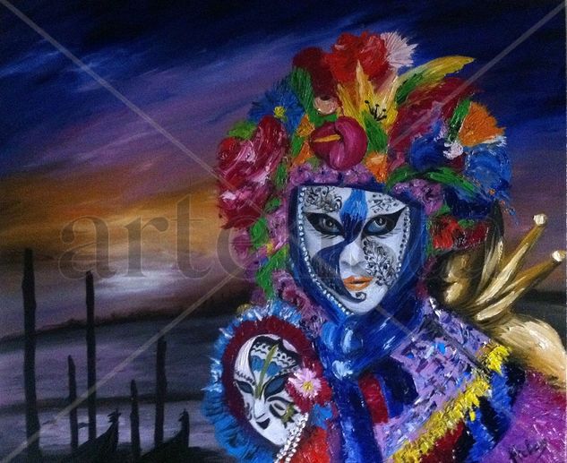 Carniva in Venice Oil Canvas Figure Painting