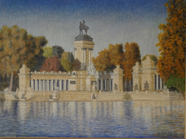 Estanque del Retiro. Madrid Oil Canvas Landscaping