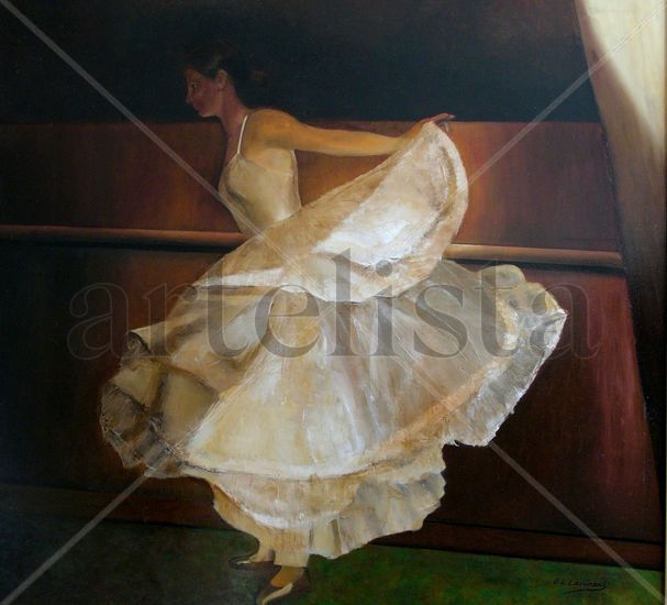 Danzando Oil Panel Figure Painting